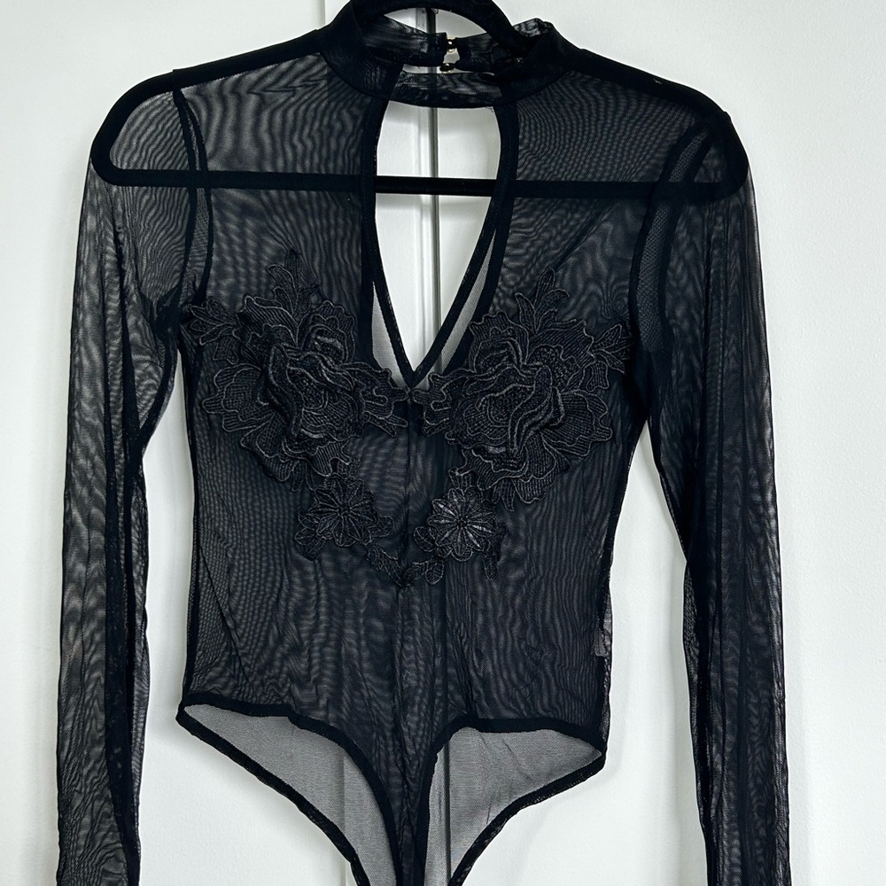 Black lace bodysuit
